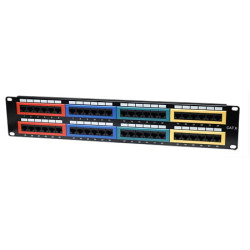 Pannello patch utp 48 porte cat.6 codifica colorata