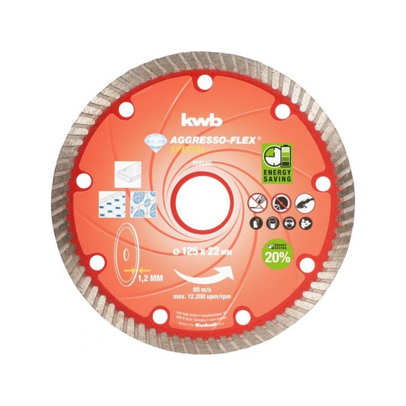 disco da taglio diamantato kwb aggresso-flex 125mm - 724540