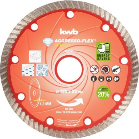disco da taglio diamantato kwb aggresso-flex 125mm - 724540