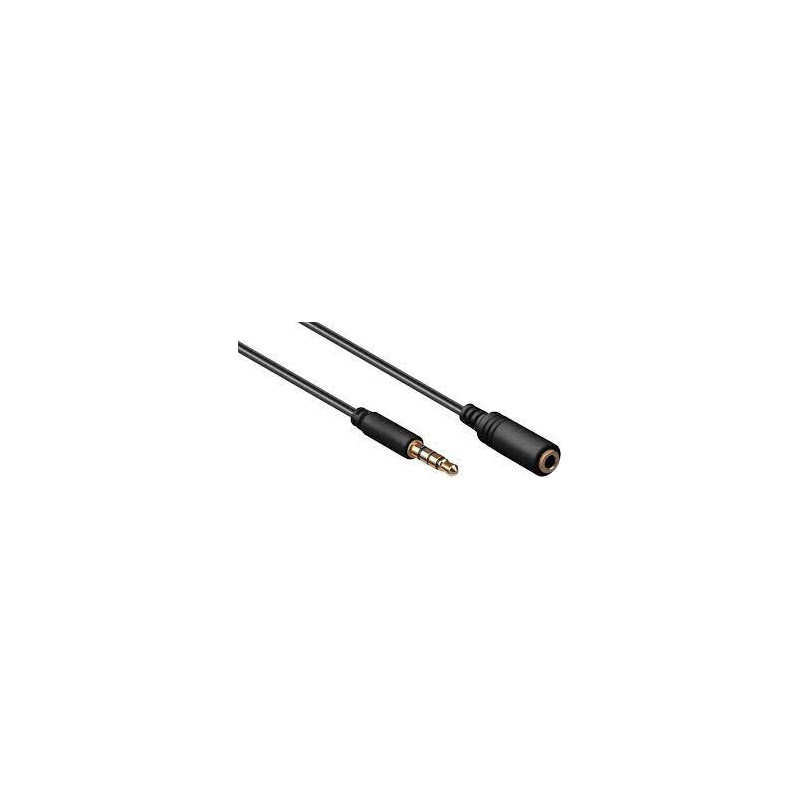 cavo audio goobay pro minijack 3.5 mm est. 4p nero 0.5m [62476]
