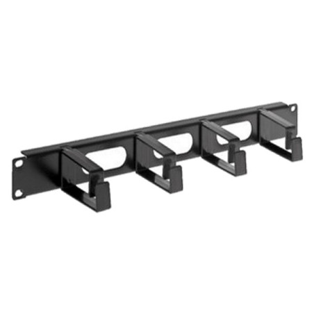 Pannello passacavi nero con 3 fori, 1u