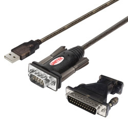 adattatore unitek y-105a usb a serial + adattore db9(femmina)/db25(maschio)