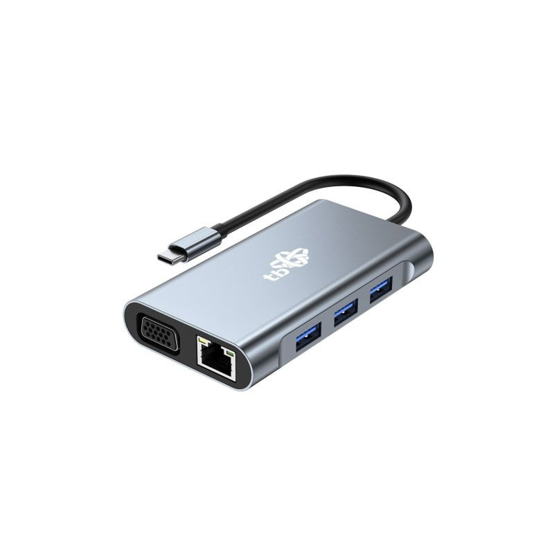 hub usb tb 8in1 da usb-c a rj-45/vga/hdmi/usb-a grafite