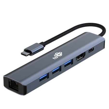 hub usb tb 6in1 da usb-c a rj-45/hdmi/usb-a grafite [aktbxva6w1u3hrj]