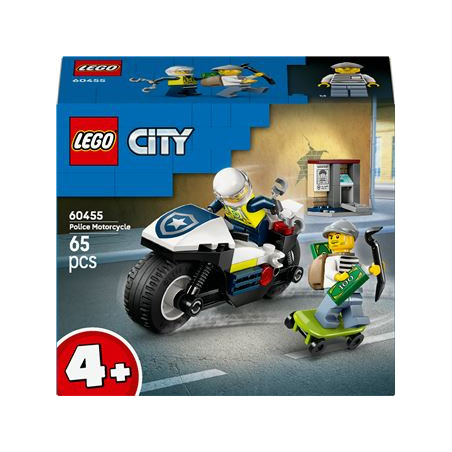 set di gioco lego city 60455 inseguimento in moto della polizia multicolore