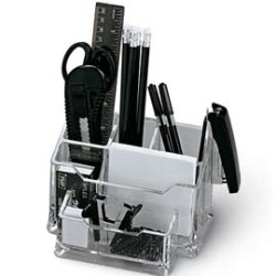 Portaoggetti scrivania niji in plexiglass con accessori art.5474