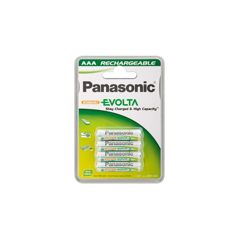 pila ricaricabile panasonic 1x4 pz. nimh micro aaa 750 mah evolta