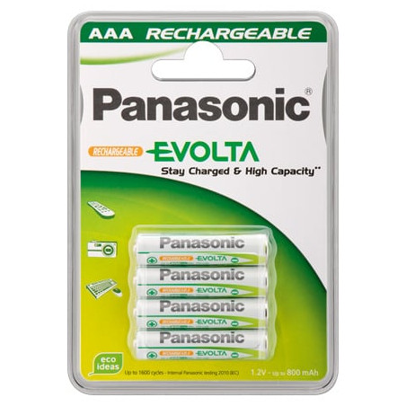 pila ricaricabile panasonic 1x4 pz. nimh micro aaa 750 mah evolta
