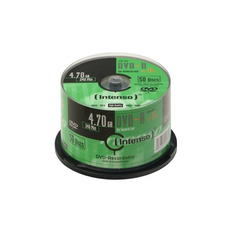 confezione dvd-r intenso 4,7gb 16x speed, cakebox 50pcs [4101155]