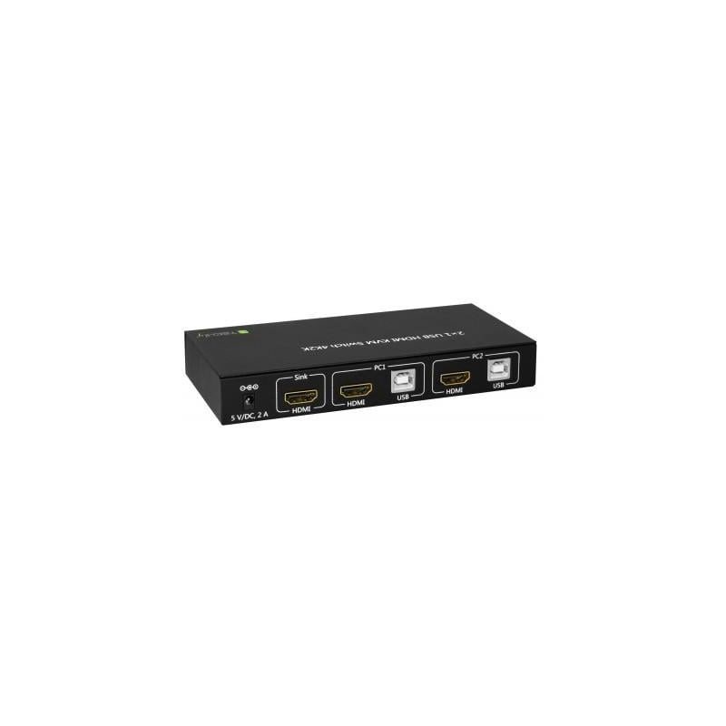switch kvm techly 2x1 con usb e hdmi