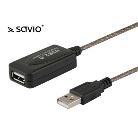 cavo savio cl-76 usb 2.0 a m/usb 2.0 a f 5m nero[cl-76]