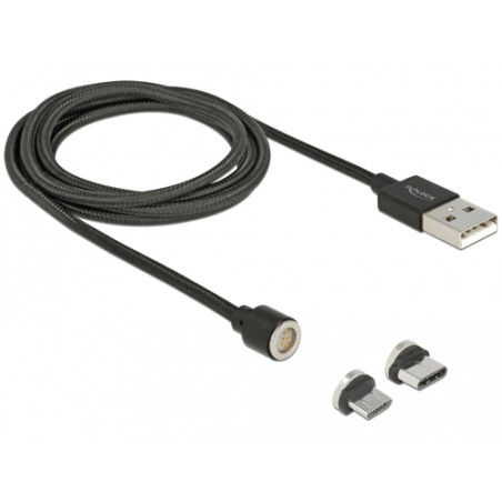 cavo delock magnetico usb-a a type-c / micro-b m/m 1,1m