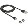 cavo delock magnetico usb-a a type-c / micro-b m/m 1,1m