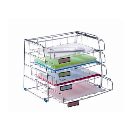 Portacorrispondenza alba 4 ripiani scorrevoli in metallo [cor4i]