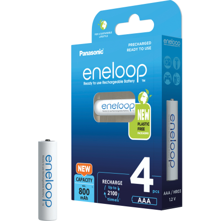 set batterie panasonic eneloop 4x aaa da 800mah ni-mh [bk-4mcde/4be]