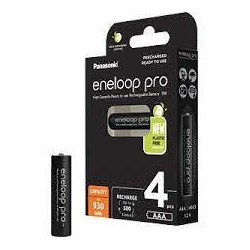 pila alcalina panasonic eneloop pro aaa 930mah 4 pz nero [bk-4hcde/4be]
