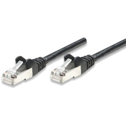 Cavo di rete patch in rame schermato cat. 5e nero ftp 1 mt