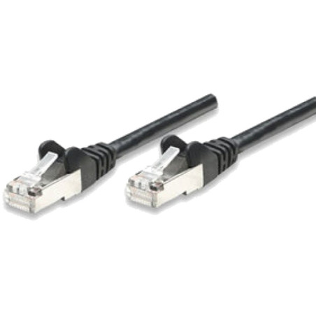 Cavo di rete patch in rame schermato cat. 5e nero ftp 1 mt