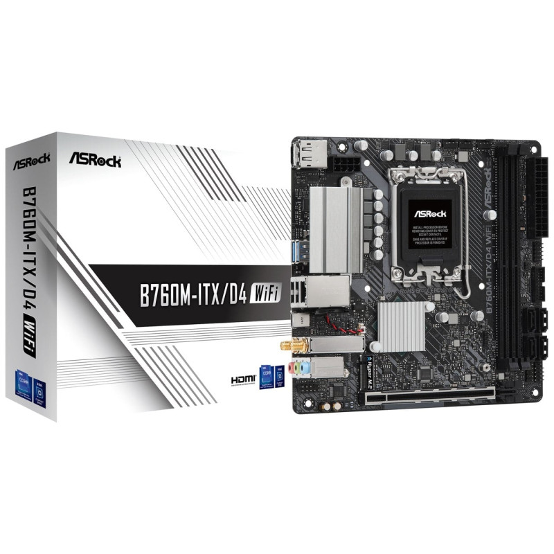 scheda madre asrock b760m-itx/d4 mini-itx nero [90-mxbky0-a0cayz]