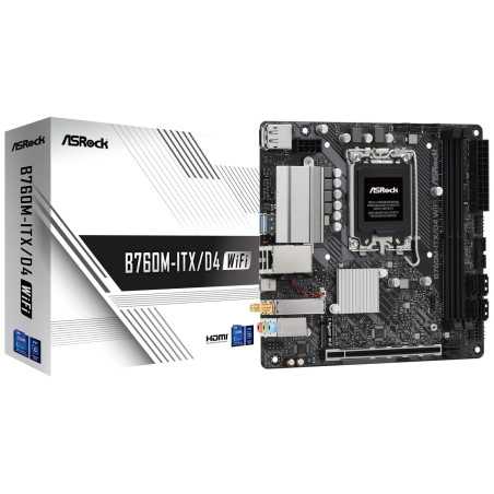 scheda madre asrock b760m-itx/d4 mini-itx nero [90-mxbky0-a0cayz]