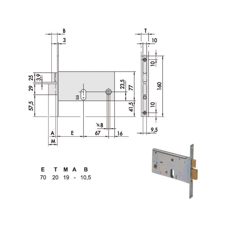 serratura fasce cisa alluminio infilare [44461.90.0]