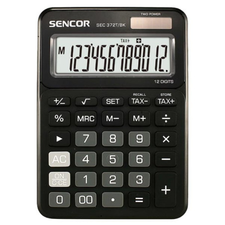 calcolatrice sencor sec 372 bk lcd 12 cifre nero [arseckksec372bk]