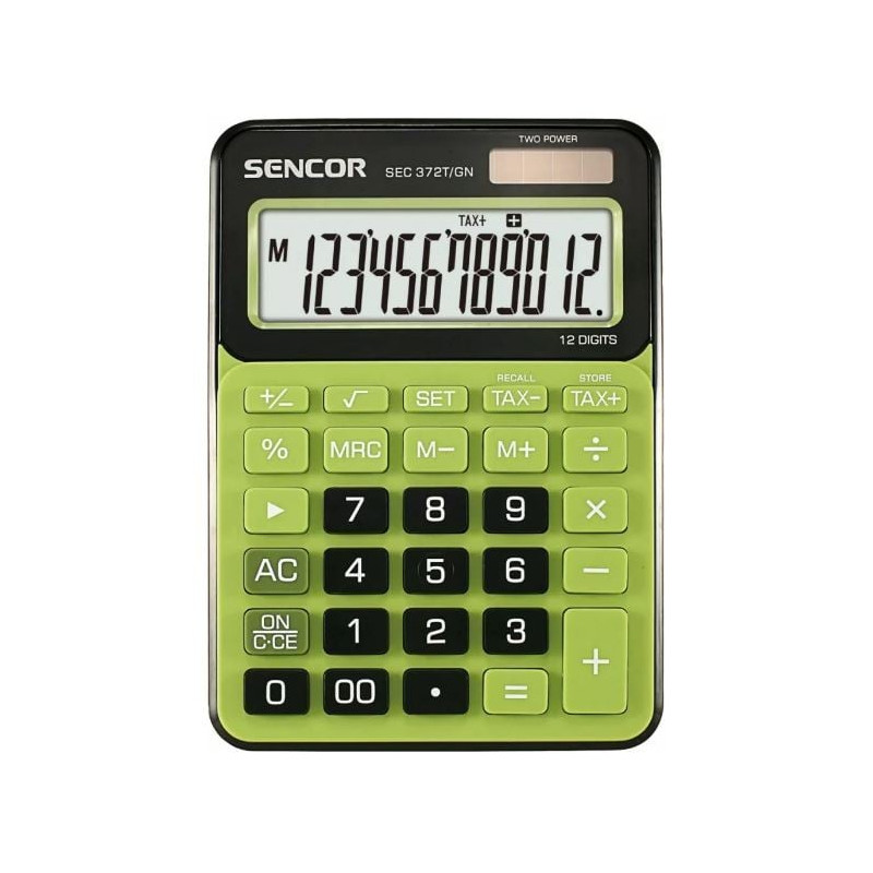 calcolatrice sencor sec 372 gn lcd 12 cifre verde [arseckksec372gn]
