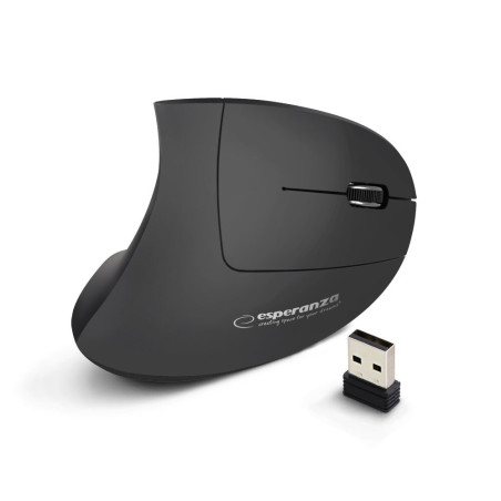 mouse esperanza corvus wireless vertical 1600dpi nero [em133]