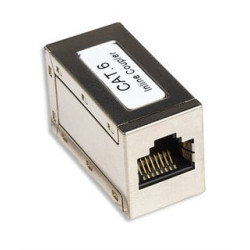 Accoppiatore rj45 cat6 8p8c femmina/ femmina, ftp, silver