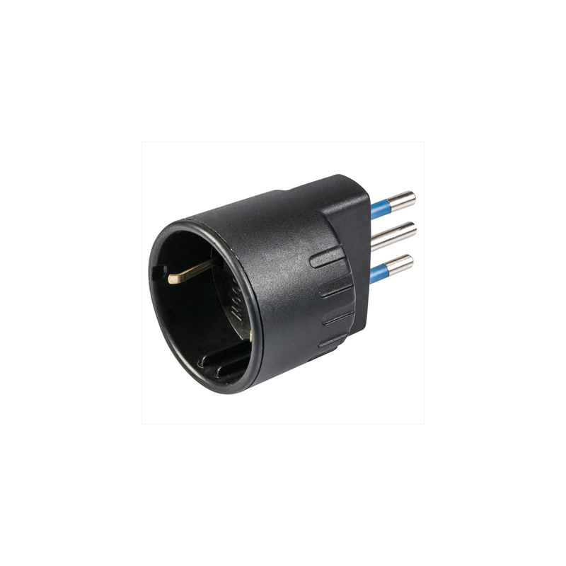 adattatore polypool con spina 10 a 2p+t presa tedesca 250v nero [pp0433.1x]