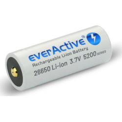 batteria ricaricabile everactive 26650 li-ion 5200mah/3.7v argento