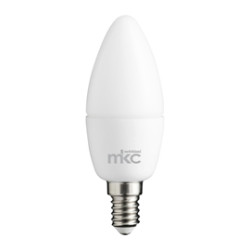lampadina led mkc candela 5.5w e14 3000k luce bianca calda bianco