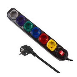 multipresa maclean 250vac/10a 1.5m mce509 b nero [almclzasmce509b]