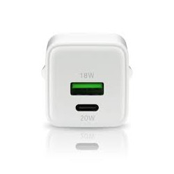 caricabatterie everactive gan sc-330q 1xusb/1xusb-c 20w bianco