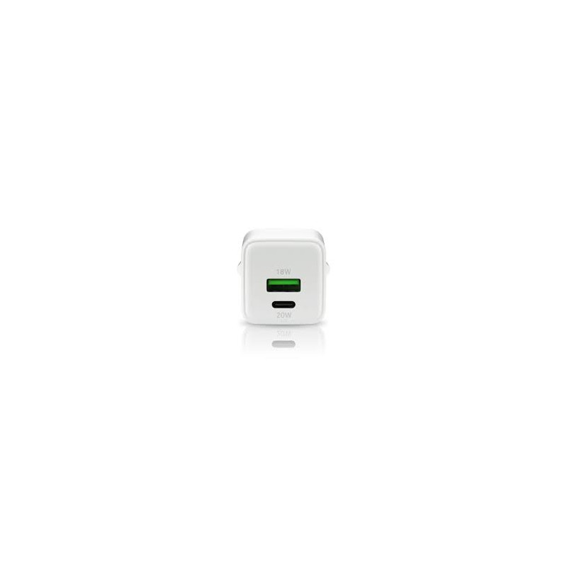 caricabatterie everactive gan sc-330q 1xusb/1xusb-c 20w bianco
