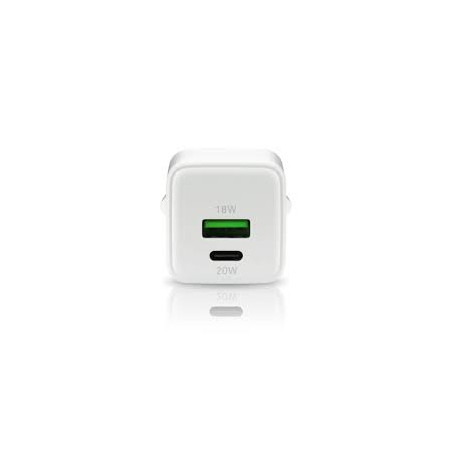 caricabatterie everactive gan sc-330q 1xusb/1xusb-c 20w bianco