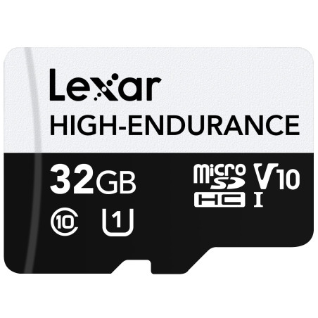 scheda di memoria 32gb microsd lexar high-endurance c10 a1 u1