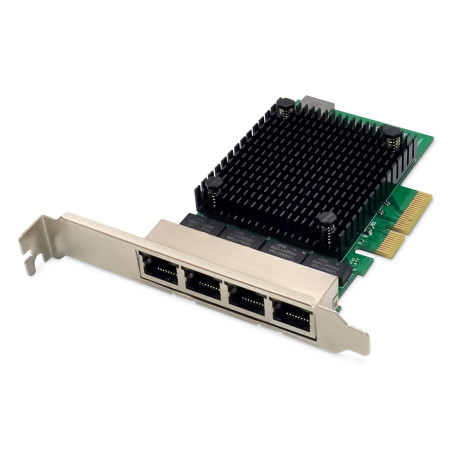 adattatore di rete digitus pcie 4 -port rj45 - rtl8125b -