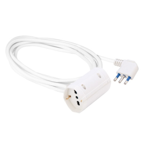 prolunga polypool 5mt 16a bianca lineare 5m, cavo h05vv-f 3x1mm,