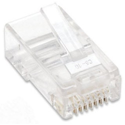 Confezione 100 plug rj45 utp per categoria 5e cavo flessibile