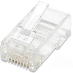 Confezione 100 plug rj45 utp per categoria 5e cavo rigido