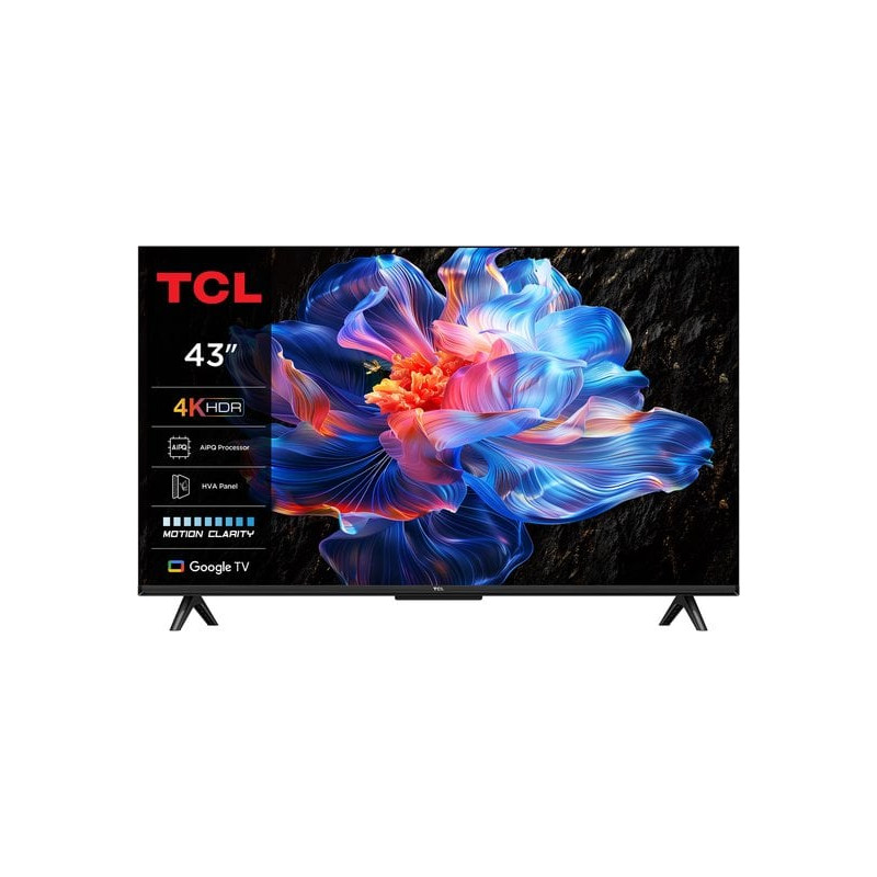 tv led 43" tcl 43p61k 4k uhd 3840x2160p classe f nero