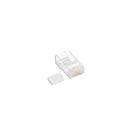 Confezione 100 plug rj45 utp per categoria 6 cavo rigido