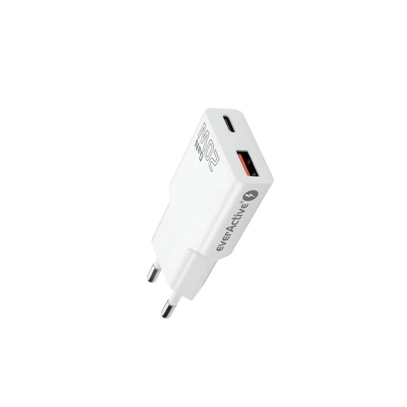 alimentatore da rete everactive gan super slim sc-340q 20w bianco