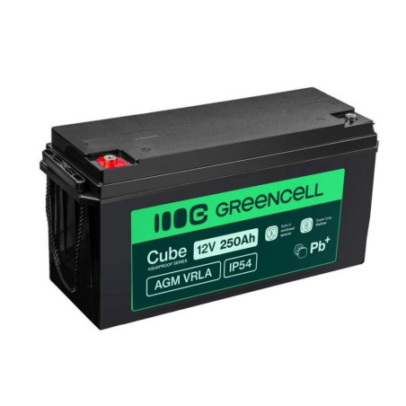 batteria green cell agm vrla 12v 250ah ip54 nero [azgceuay12v250j]
