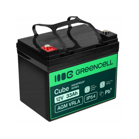 batteria green cell agm vrla 12v 33ah ip54 nero [azgceuay12v33aj]