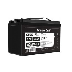 batteria green cell agm vrla 12v 90ah ip54 nero [azgceuay12v90aj]