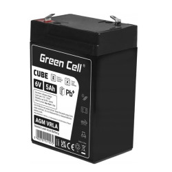 batteria green cell agm vrla 6v 5ah ip54 nero [azgceuay06v5ahj]