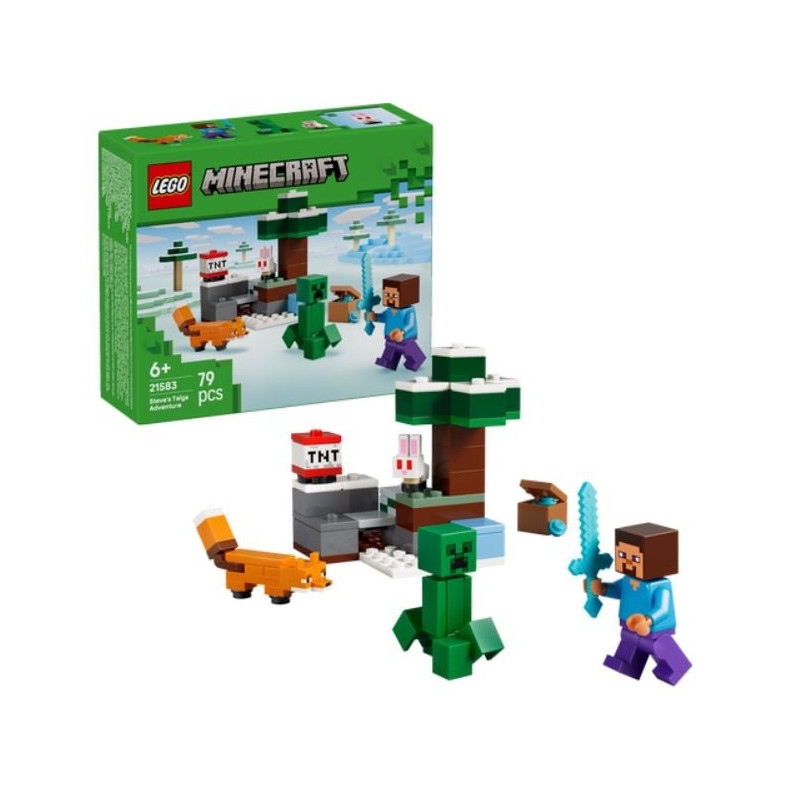 gioco da costruzione lego minecraft steve's taiga adventure multicolore