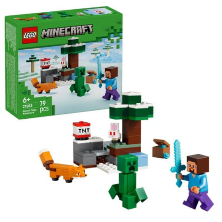 gioco da costruzione lego minecraft steve's taiga adventure multicolore